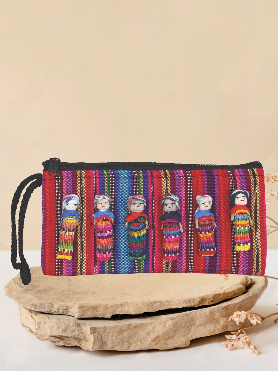 Artisanal Cambaya Doll Coin Bag - Tradicion Mexicana