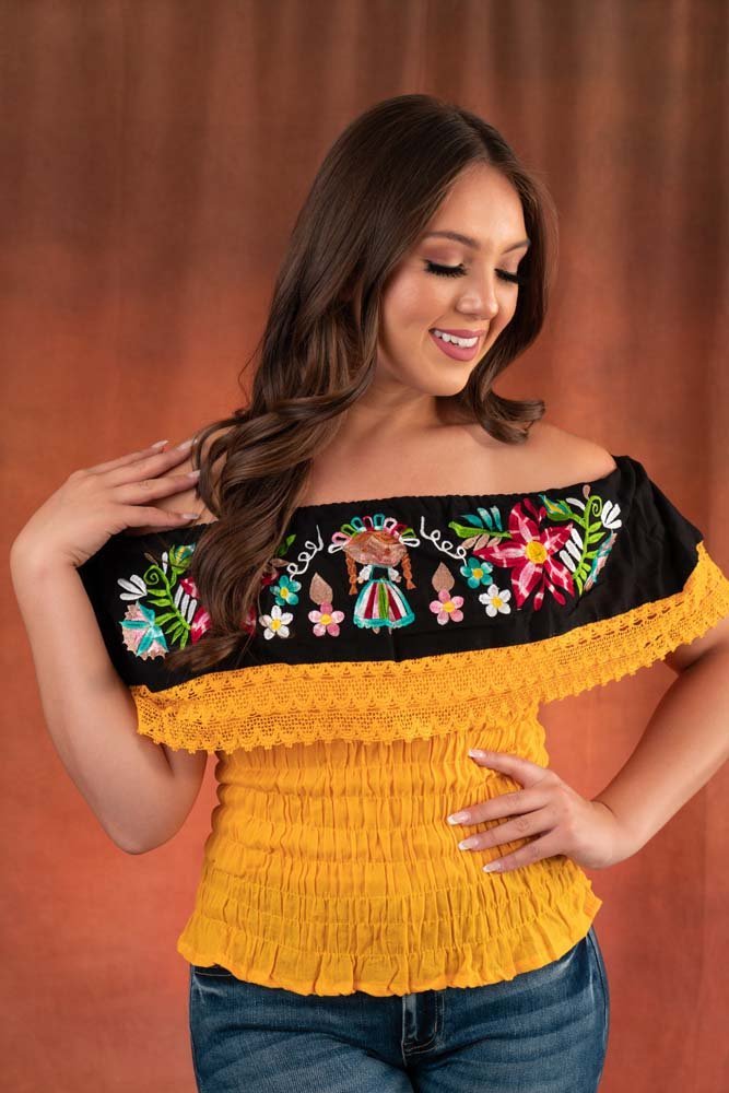 Blusa Bordada Artesanal Maria rag doll - Tradicion Mexicana