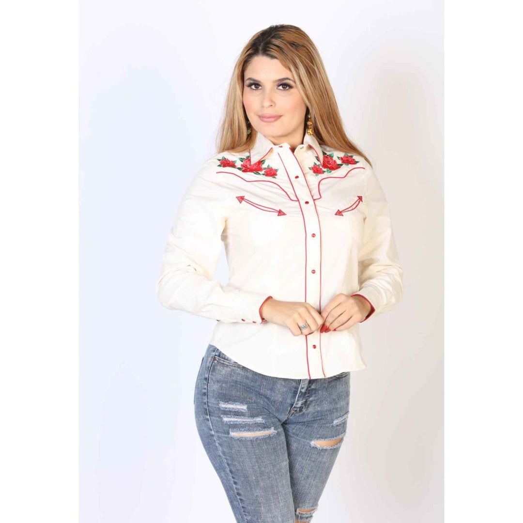 Blusa Vaquera de Mujer - Rosa (S-4XL) - Tradicion Mexicana