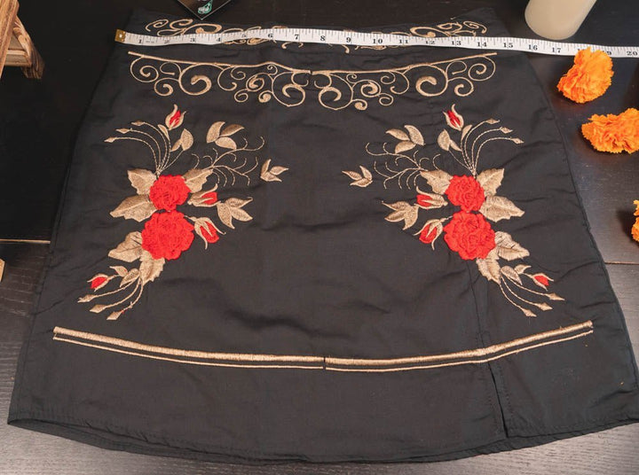 Falda Vaquera - Womens Embroidered Skirt - Black - Tradicion Mexicana