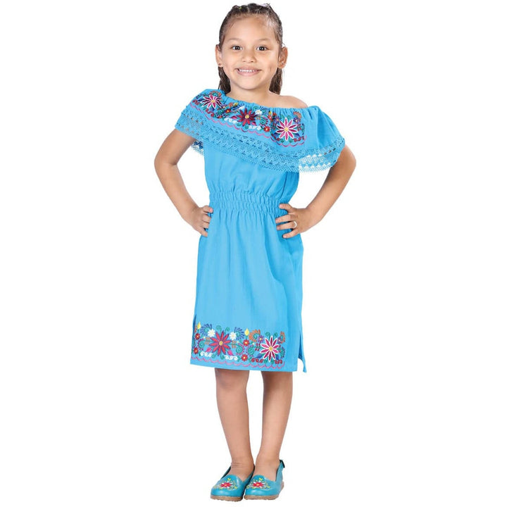 Girls Handmade Mexican Dress - Quetzali - Tradicion Mexicana