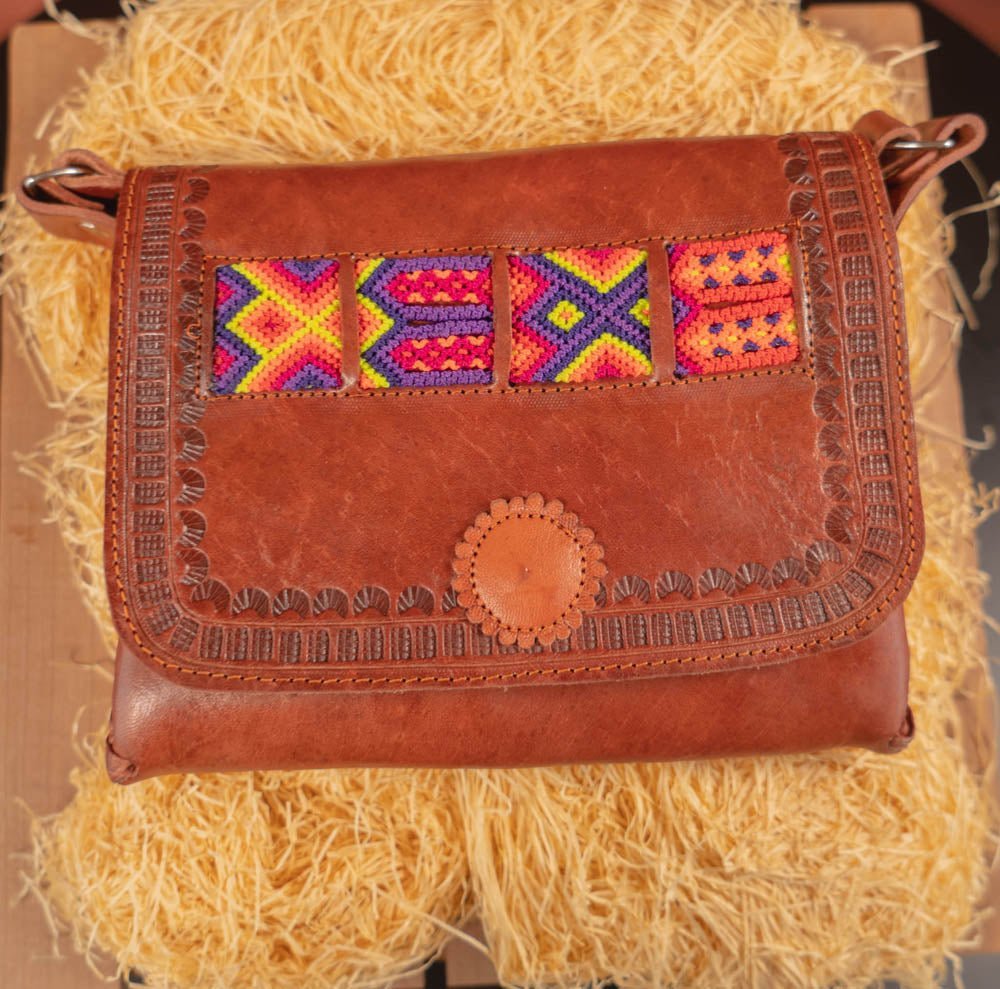 Hand made Mexican leather bag - Tradicion Mexicana