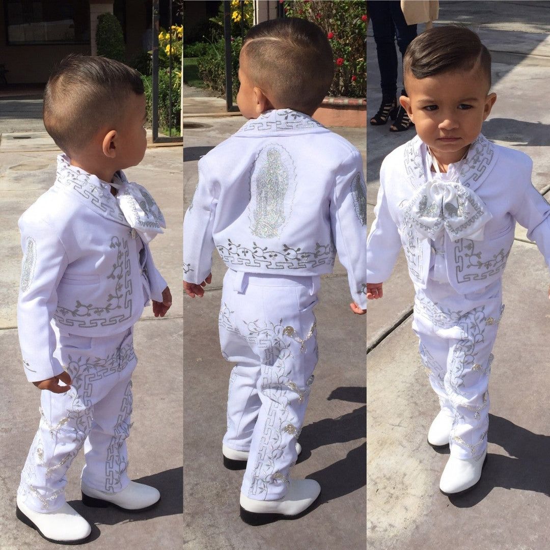 Kids Charro Suit for Baptism (7 piece set) - Tradicion Mexicana