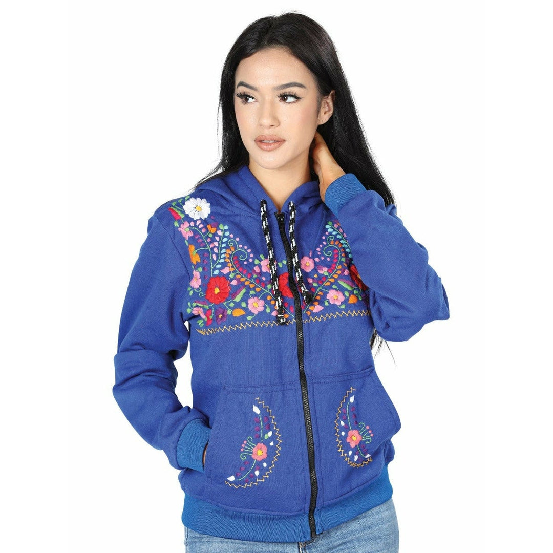 Mexican Embroidered Artesanal Hoodie - Flores - Tradicion Mexicana