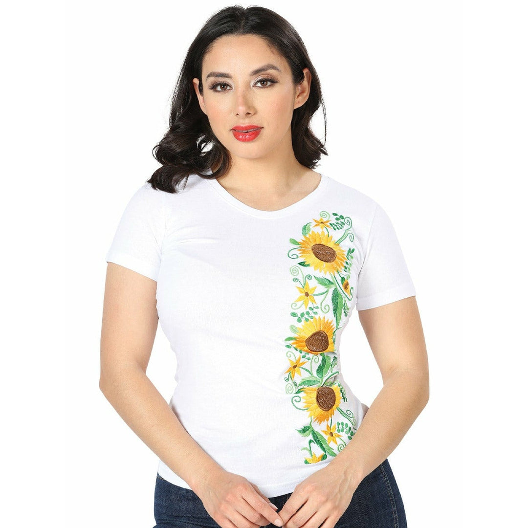 Mexican Embroidered Shirt - Girasoles - Tradicion Mexicana