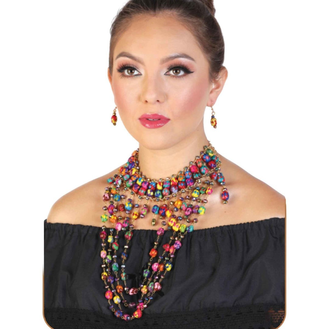Set Artesanal Necklace-Earrings - Tradicion Mexicana