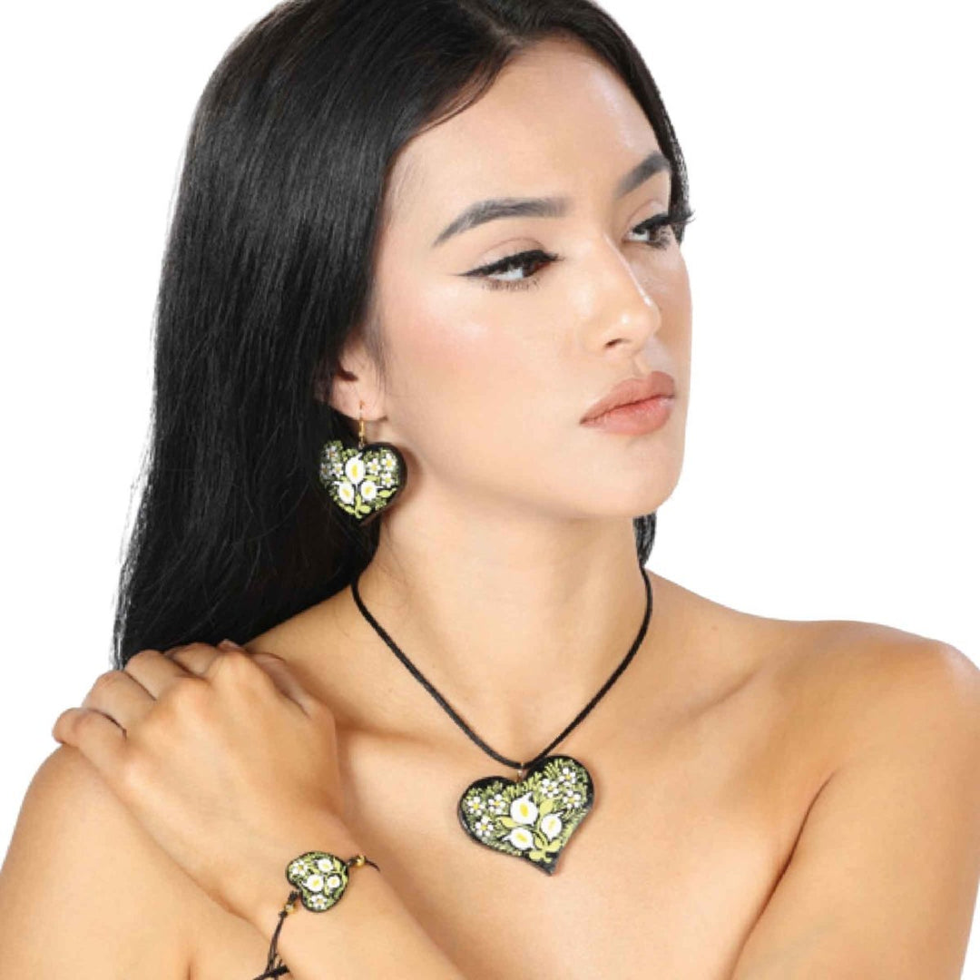 Set Artesanal Necklace-Earrings-Bracelet - Tradicion Mexicana