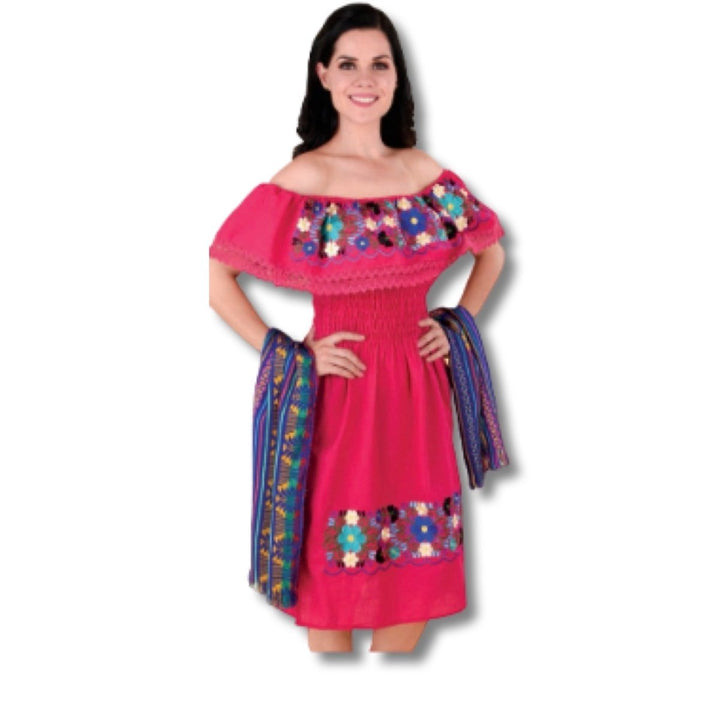 Vestido artesanal bordado - Tradicion Mexicana