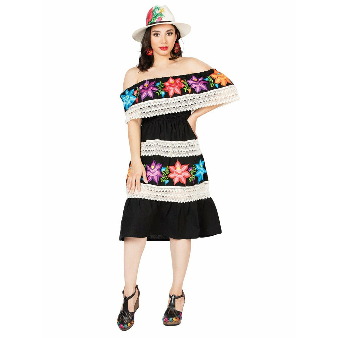 Vestido Artesanal Dos Tonos - Tradicion Mexicana
