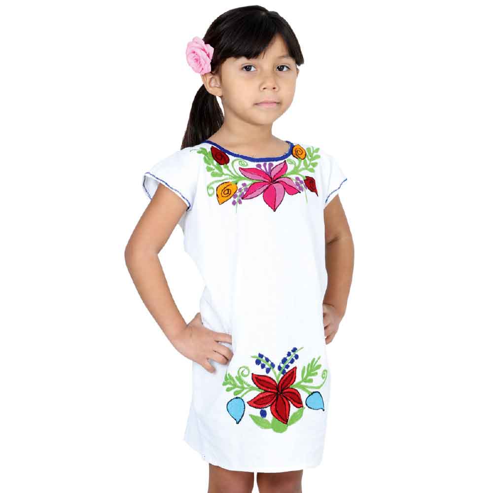 Vestido Bordado Artesanal de Niña - Tradicion Mexicana