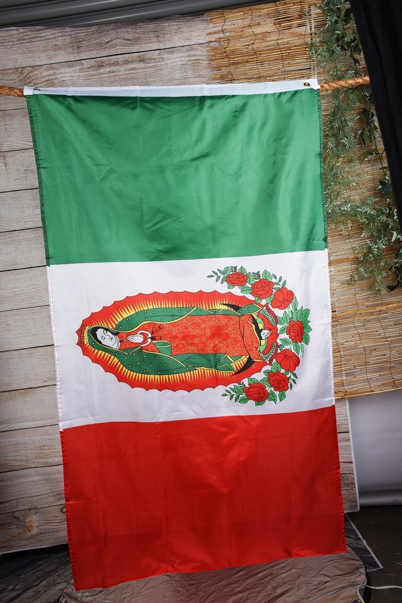 Virgencita Mexico flag - Tradicion Mexicana