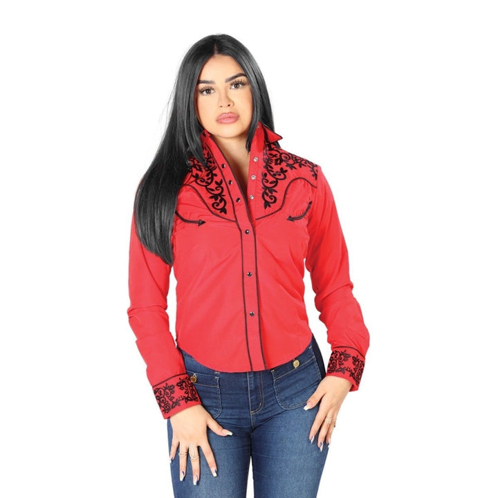 Women's Long Sleeve Western Shirt - Vine - Tradicion Mexicana