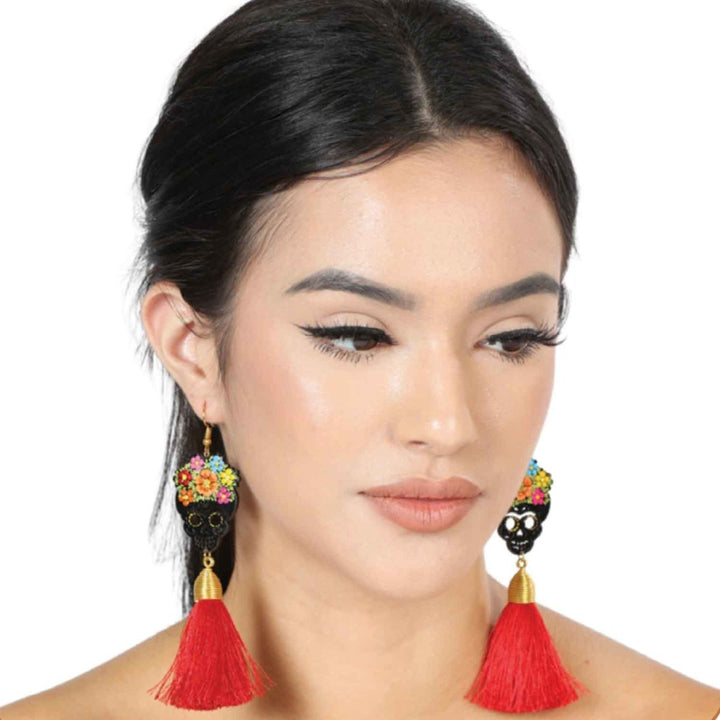 Aretes Artesanales pintados a mano - Tradicion Mexicana