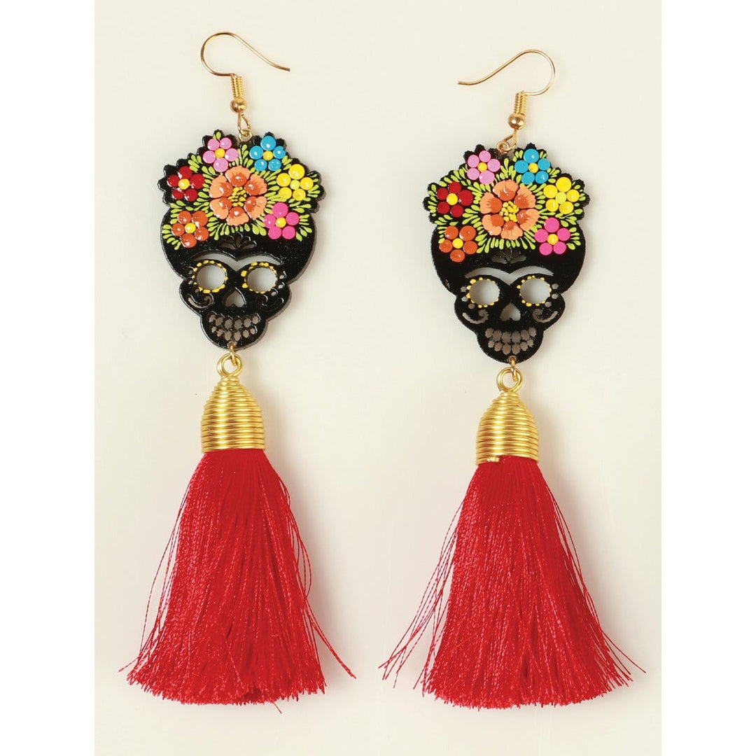 Aretes Artesanales pintados a mano - Tradicion Mexicana