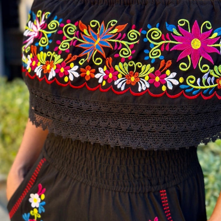 Artesanal Palazzo Jumpsuit - Tradicion Mexicana