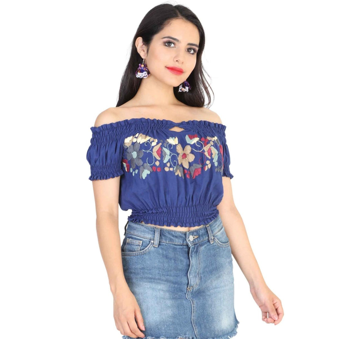 Blusa Artesanal Bordada - Jardin - Tradicion Mexicana