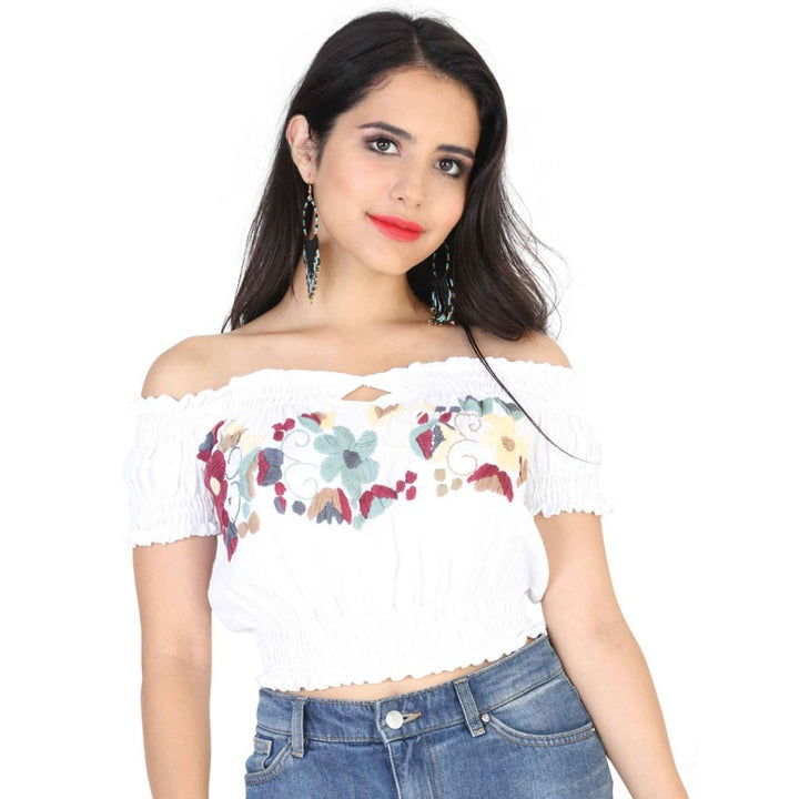 Blusa Artesanal Bordada - Jardin - Tradicion Mexicana