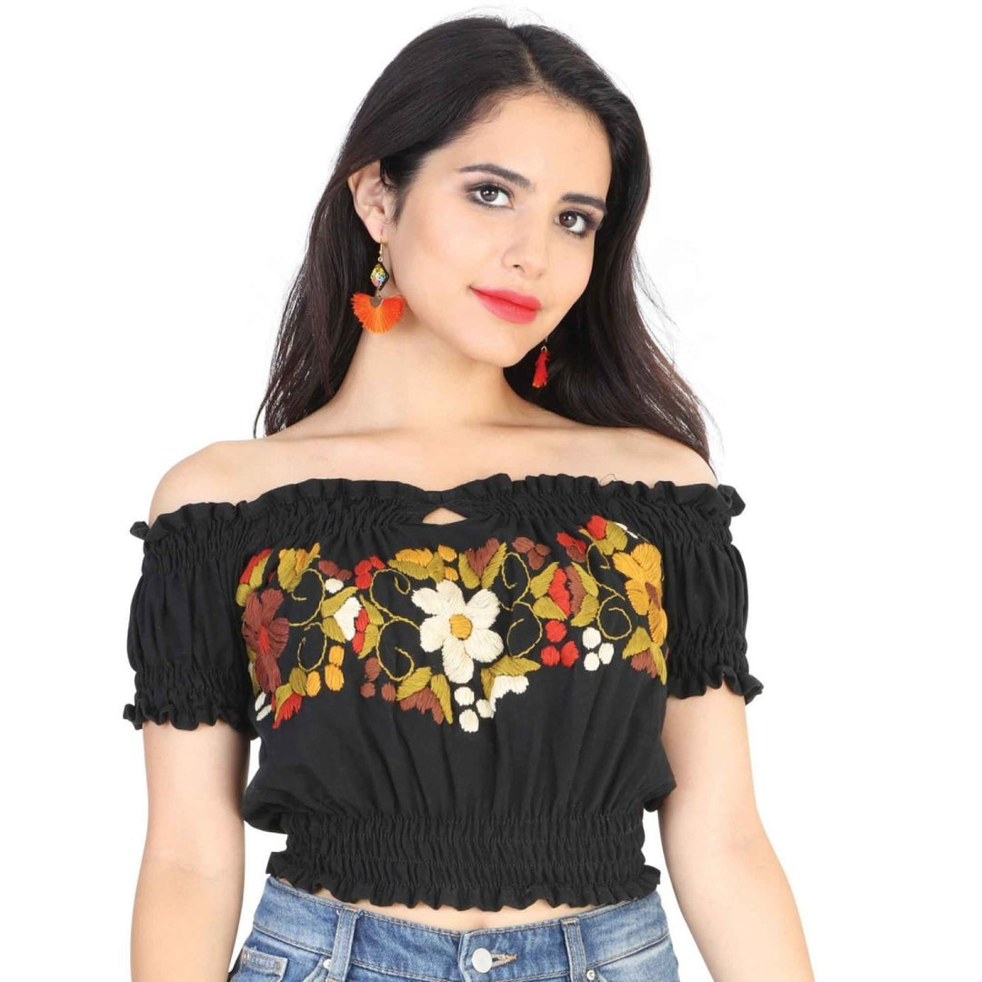 Blusa Artesanal Bordada - Jardin - Tradicion Mexicana