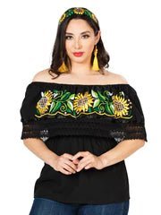 Blusa Artesanal Campesina Girasol - Tradicion Mexicana