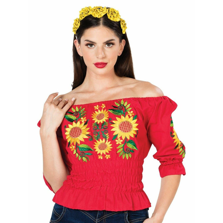 Blusa Artesanal Girasoles - Tradicion Mexicana