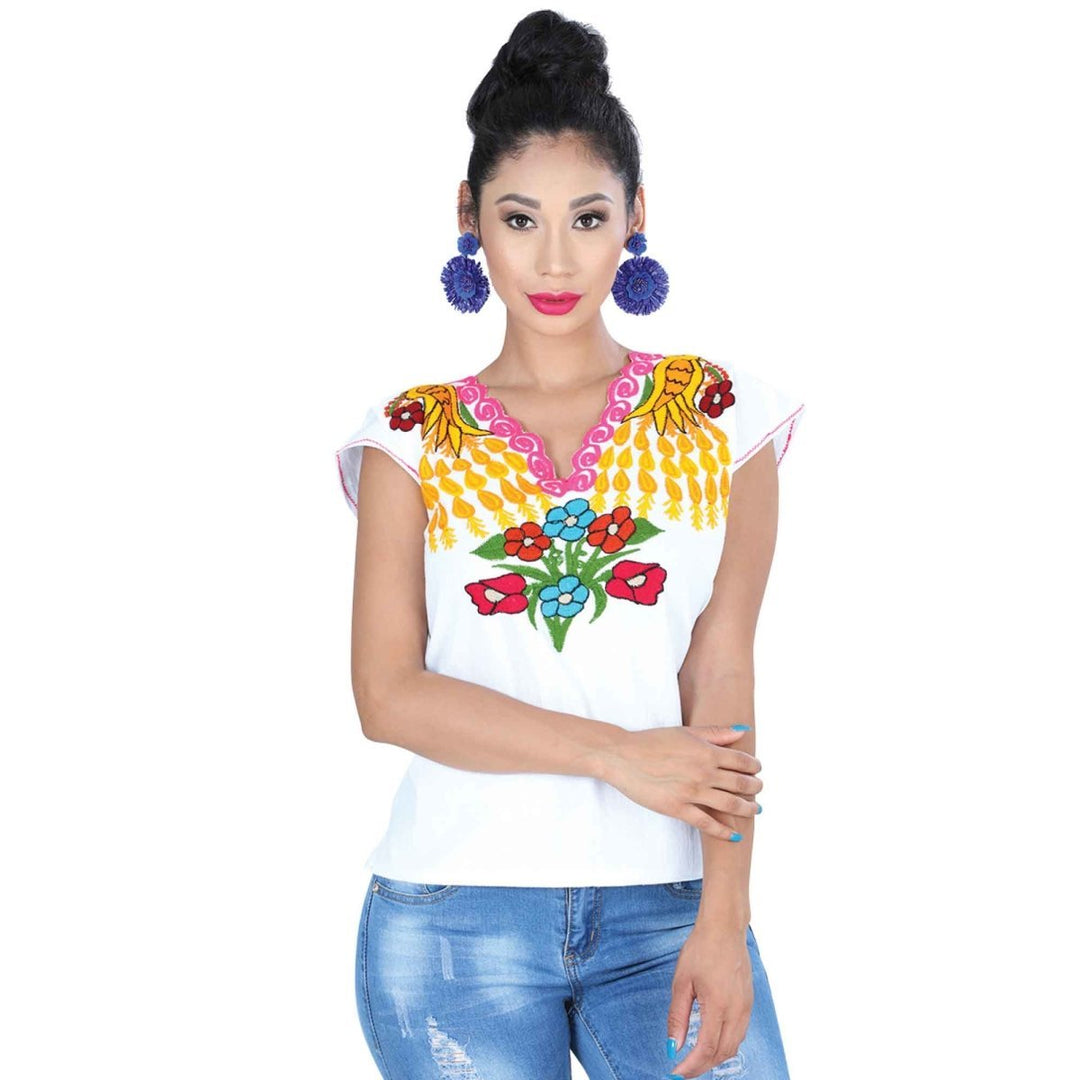 Blusa Bordada Artesanal - Tradicion Mexicana