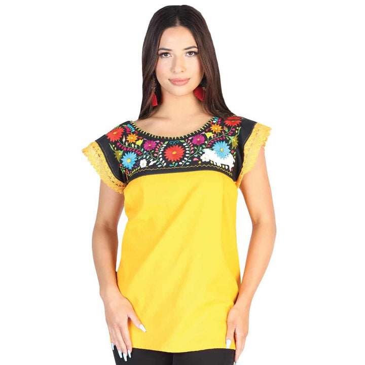 Blusa Bordada Artesanal - Tradicion Mexicana