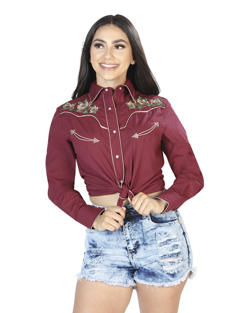 Blusa Vaquera de Mujer - Rosa (S-4XL) - Tradicion Mexicana