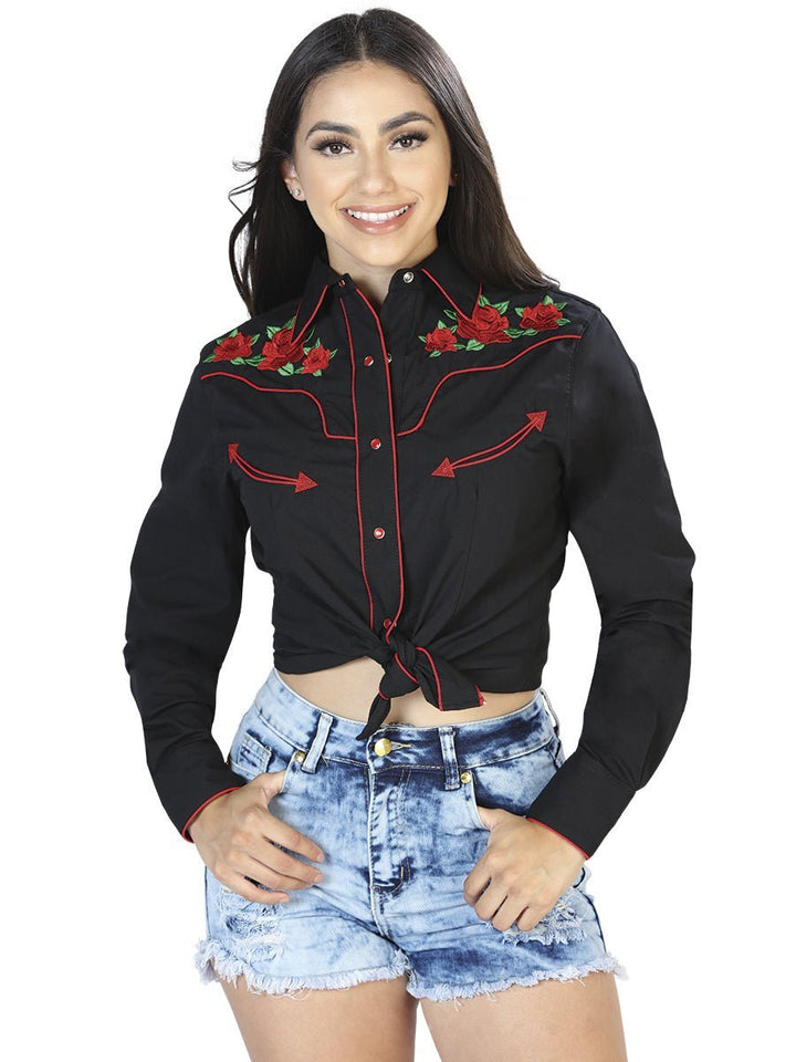 Blusa Vaquera de Mujer - Rosa (S-4XL) - Tradicion Mexicana