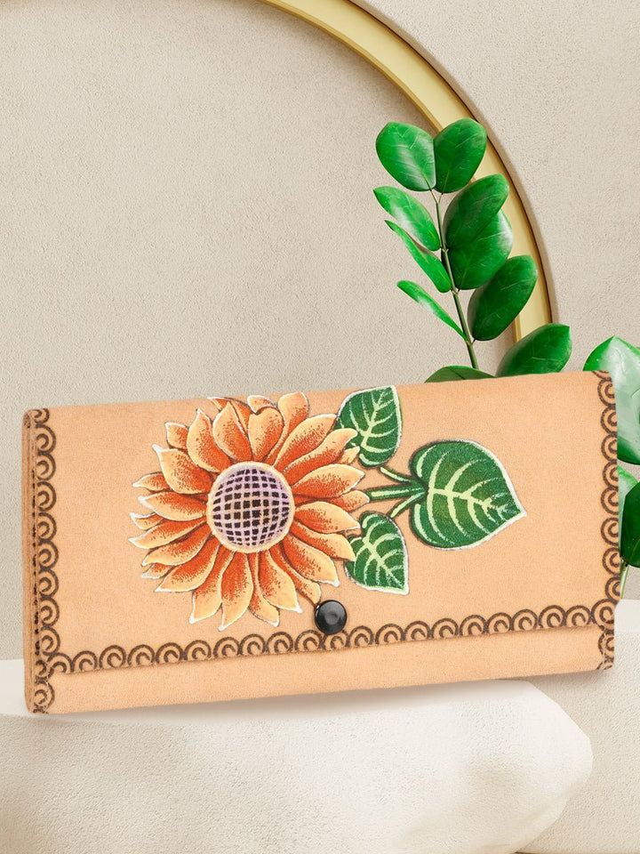 Cartera de Gamuza Artesanal Pintado a Mano - Tradicion Mexicana