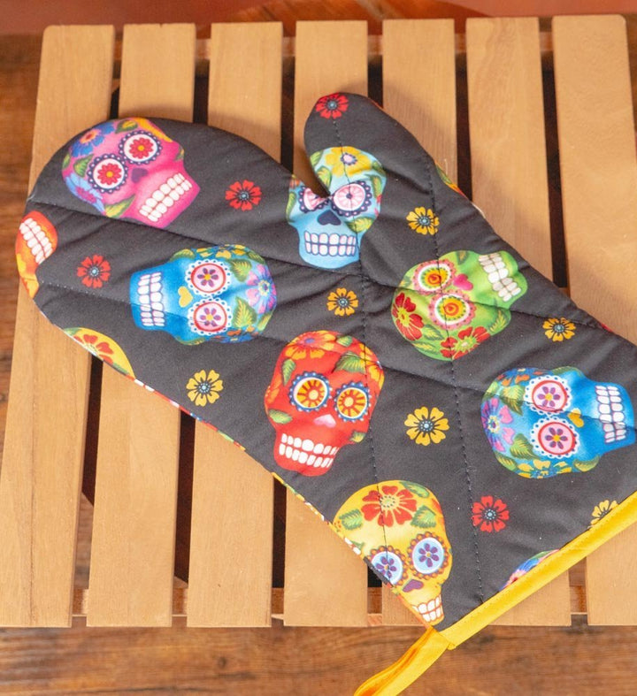 Day Of The Dead Apron, Tortilla Warmer or Oven Mitt - Tradicion Mexicana