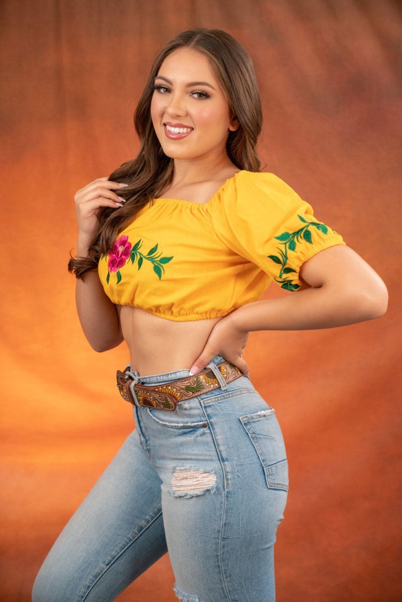 Embroidered Crop Top Artesanal - Flor - Tradicion Mexicana