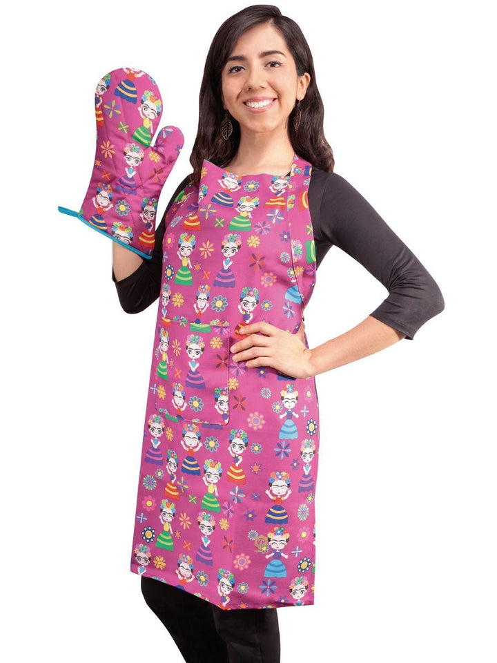 Frida Doll Apron, Tortilla Warmer or Oven Mitt - Tradicion Mexicana