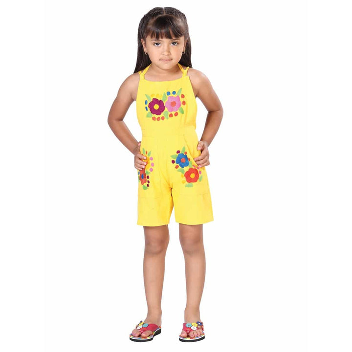 Girls Artesanal Jumpsuit Shorts - Juanita - Tradicion Mexicana