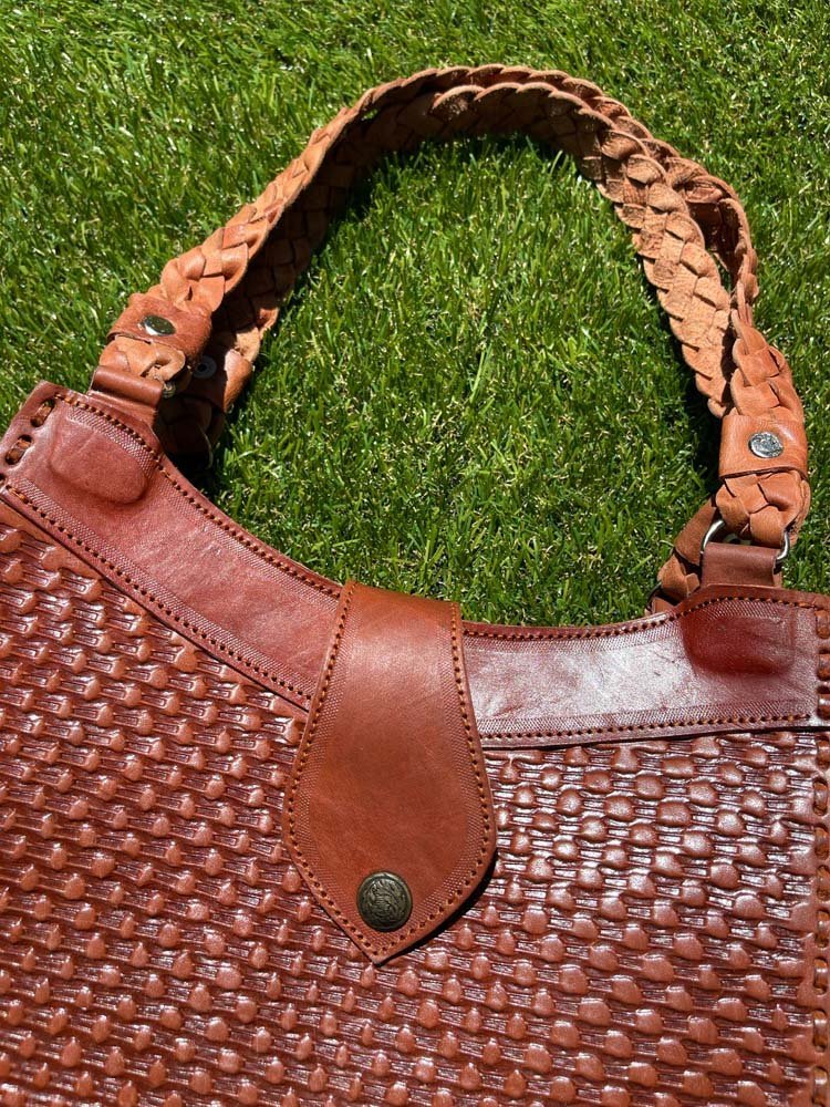 Hand made Mexican leather bag - Tradicion Mexicana