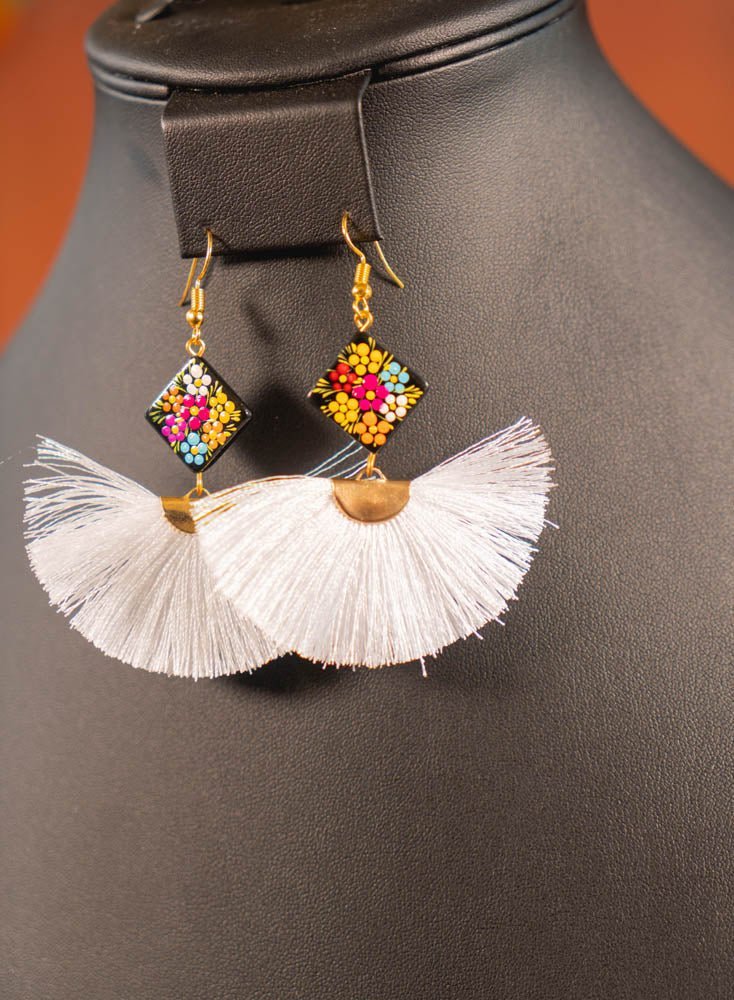 Hand Painted Mexican Earrings - Tradicion Mexicana