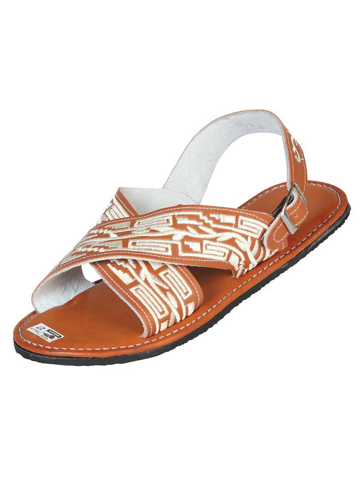 Huarache Bordado para Hombre - Diseño Greca - Tradicion Mexicana