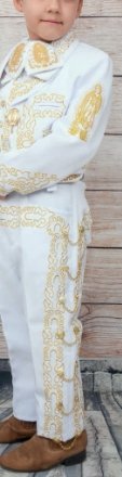 Kids Charro Suit for Baptism (7 piece set) - Tradicion Mexicana