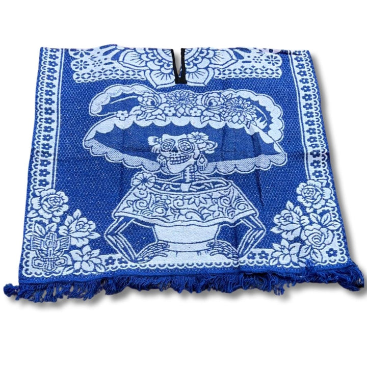 La Catrina Calavera super warm poncho - Tradicion Mexicana