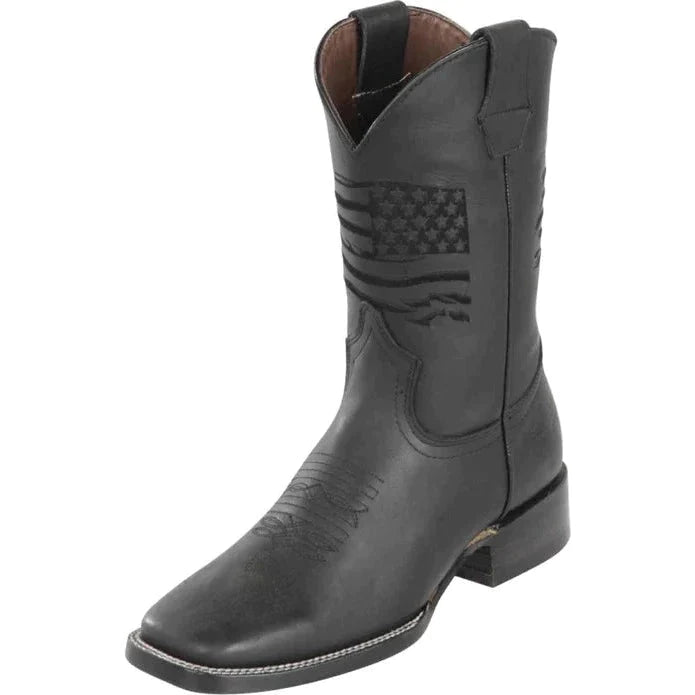 Men's Leather US Flag Rodeo Boot - Tradicion Mexicana