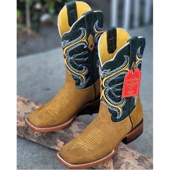 Men's Suede Leather Rodeo Boot - Tradicion Mexicana