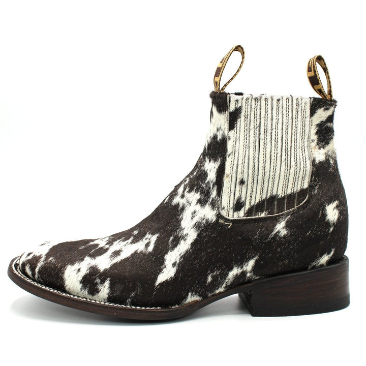 Men's Western Chelsea Boot - Black and White - Tradicion Mexicana