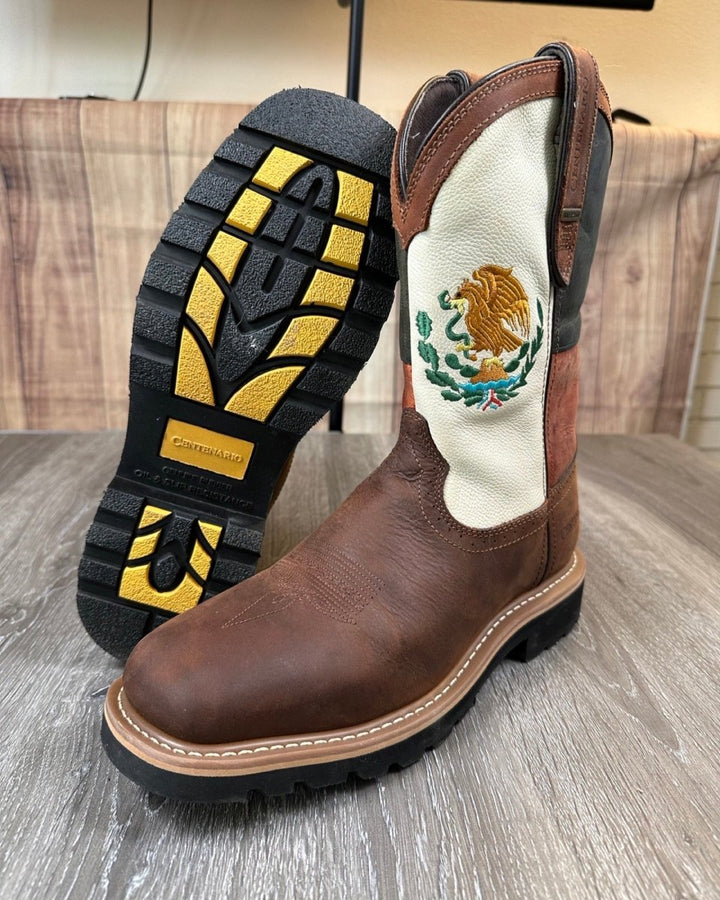 Mexican Flag Bota Rodeo Work Boot (Waterproof) - Tradicion Mexicana