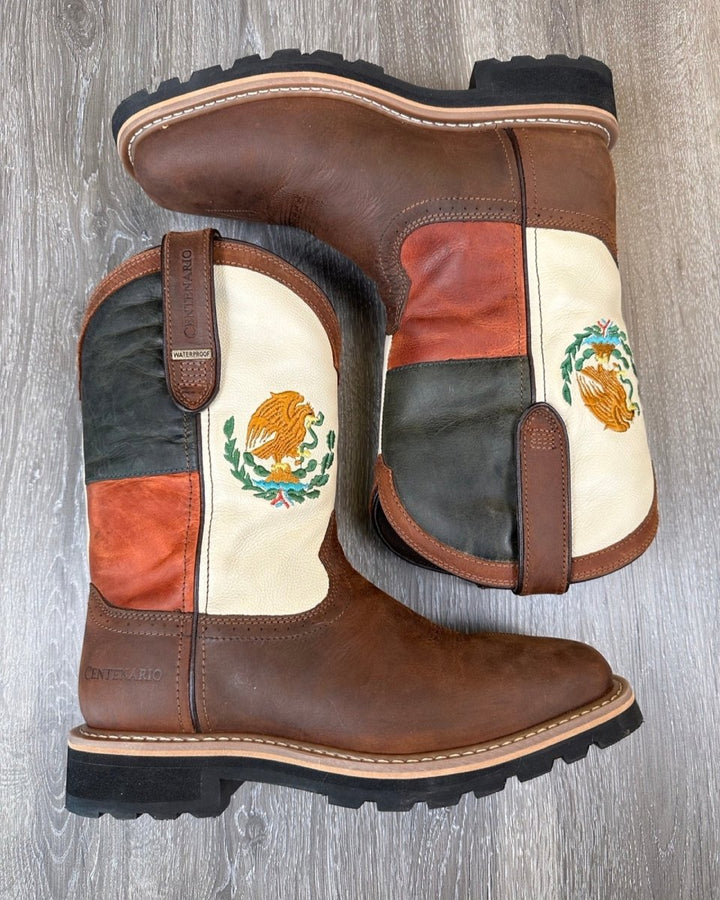 Mexican Flag Bota Rodeo Work Boot (Waterproof) - Tradicion Mexicana