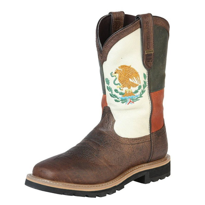 Mexican Flag Bota Rodeo Work Boot (Waterproof) - Tradicion Mexicana