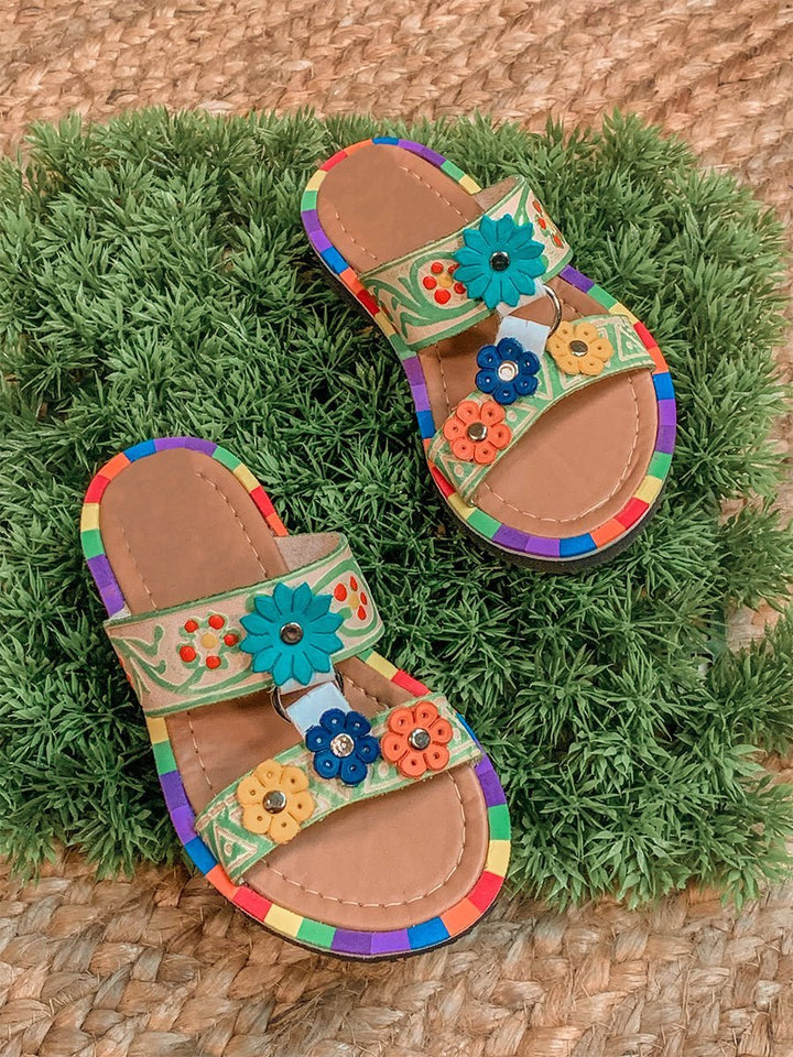 Mexican Handmade little girls sandal - Tradicion Mexicana