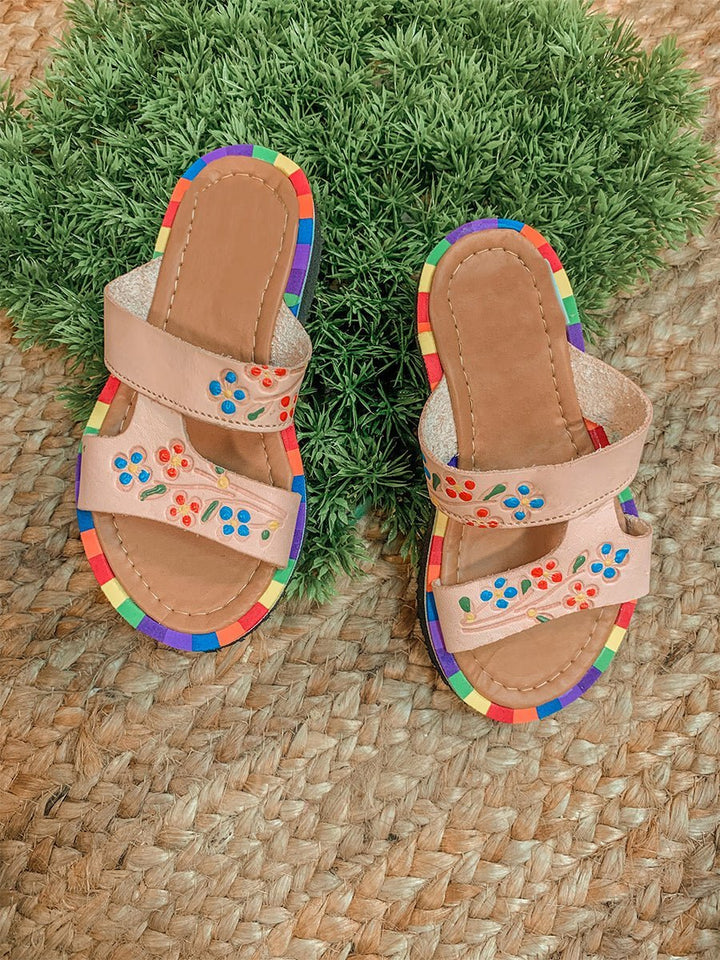 Mexican Handmade little girls sandal - Tradicion Mexicana