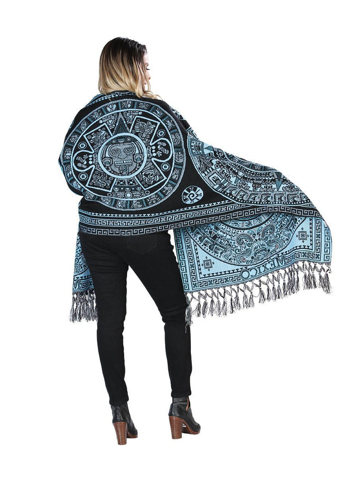 Rebozo de Dama Unitalla - Estilo Mañanita Doble Vista - Tradicion Mexicana