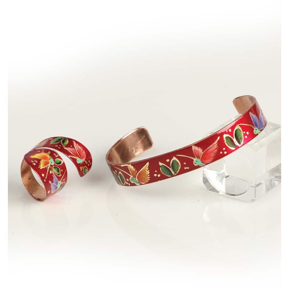 Set Bracelet with Ring - Con Laminilla de Oro - Tradicion Mexicana