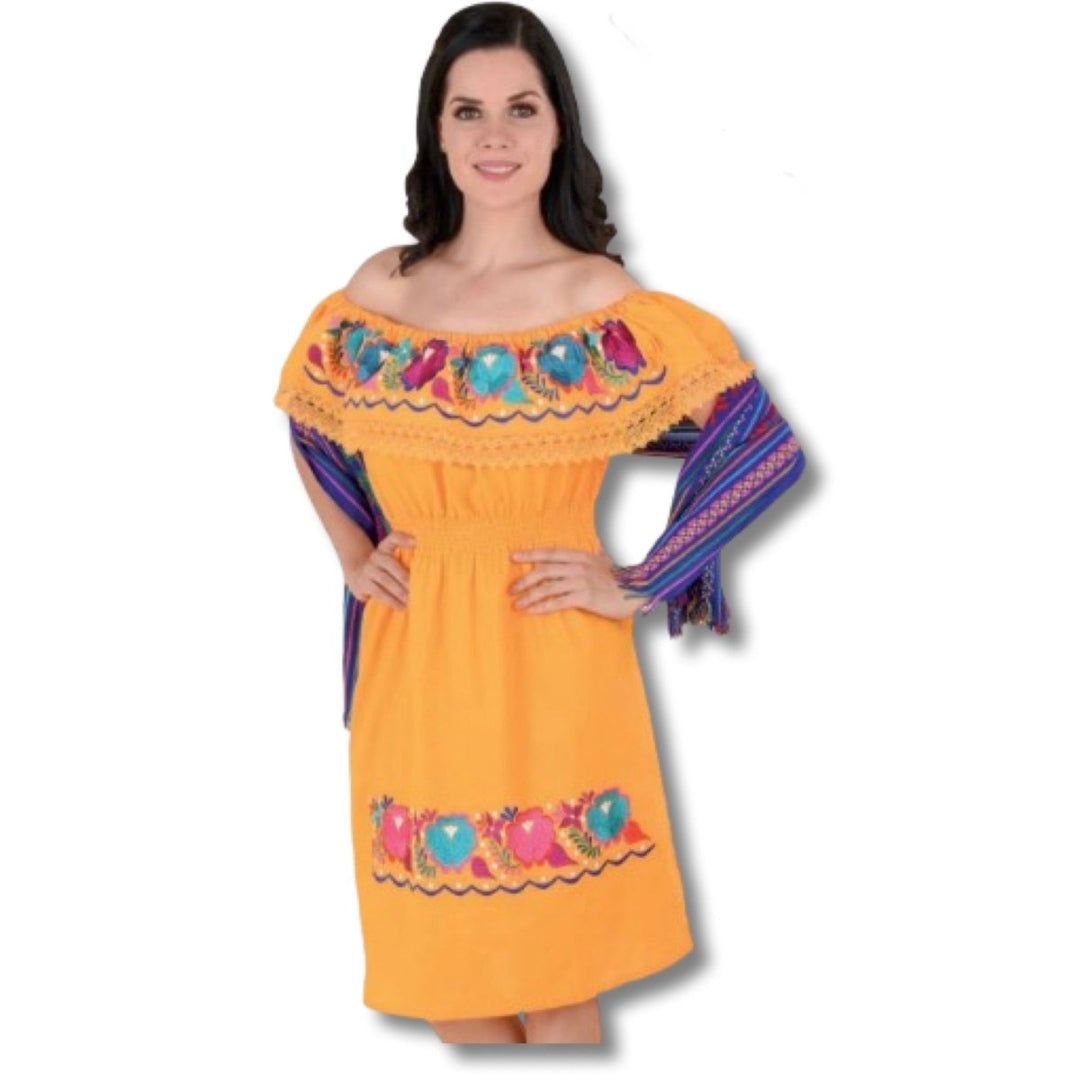 Vestido artesanal bordado - Tradicion Mexicana