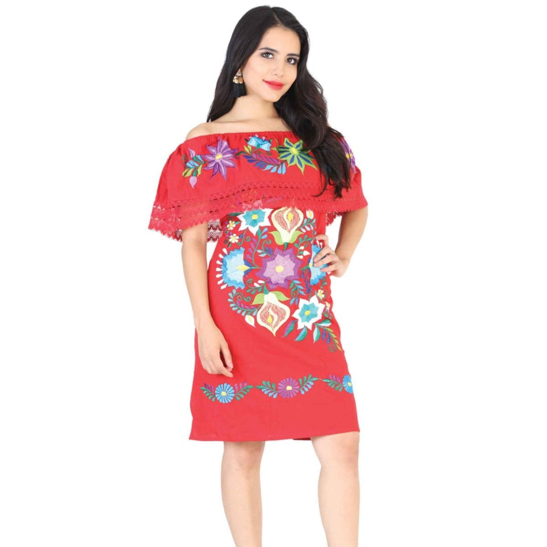 Vestido Artesanal Clavel-Olan - Tradicion Mexicana